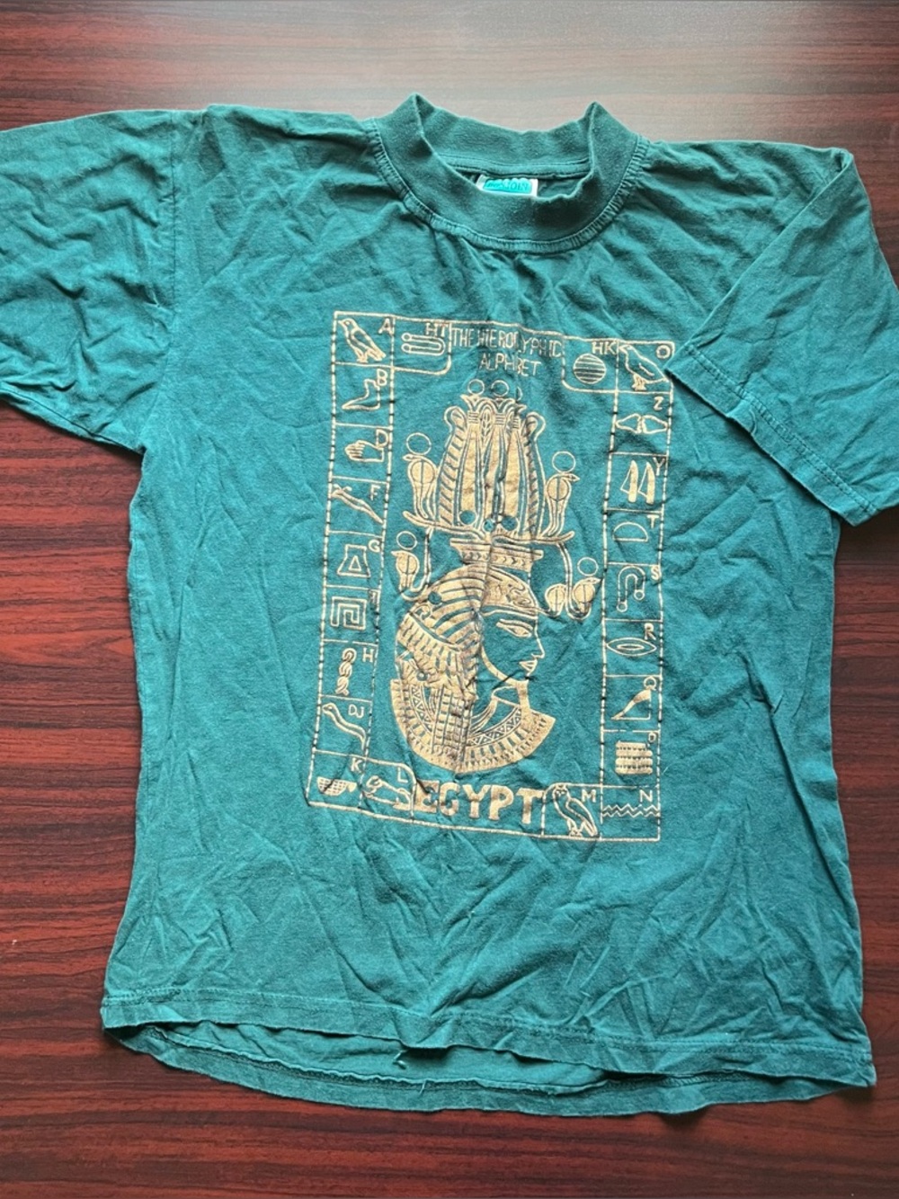 Vintage Egypt Hieroglyphic Alphabet T-shirt Size Medium